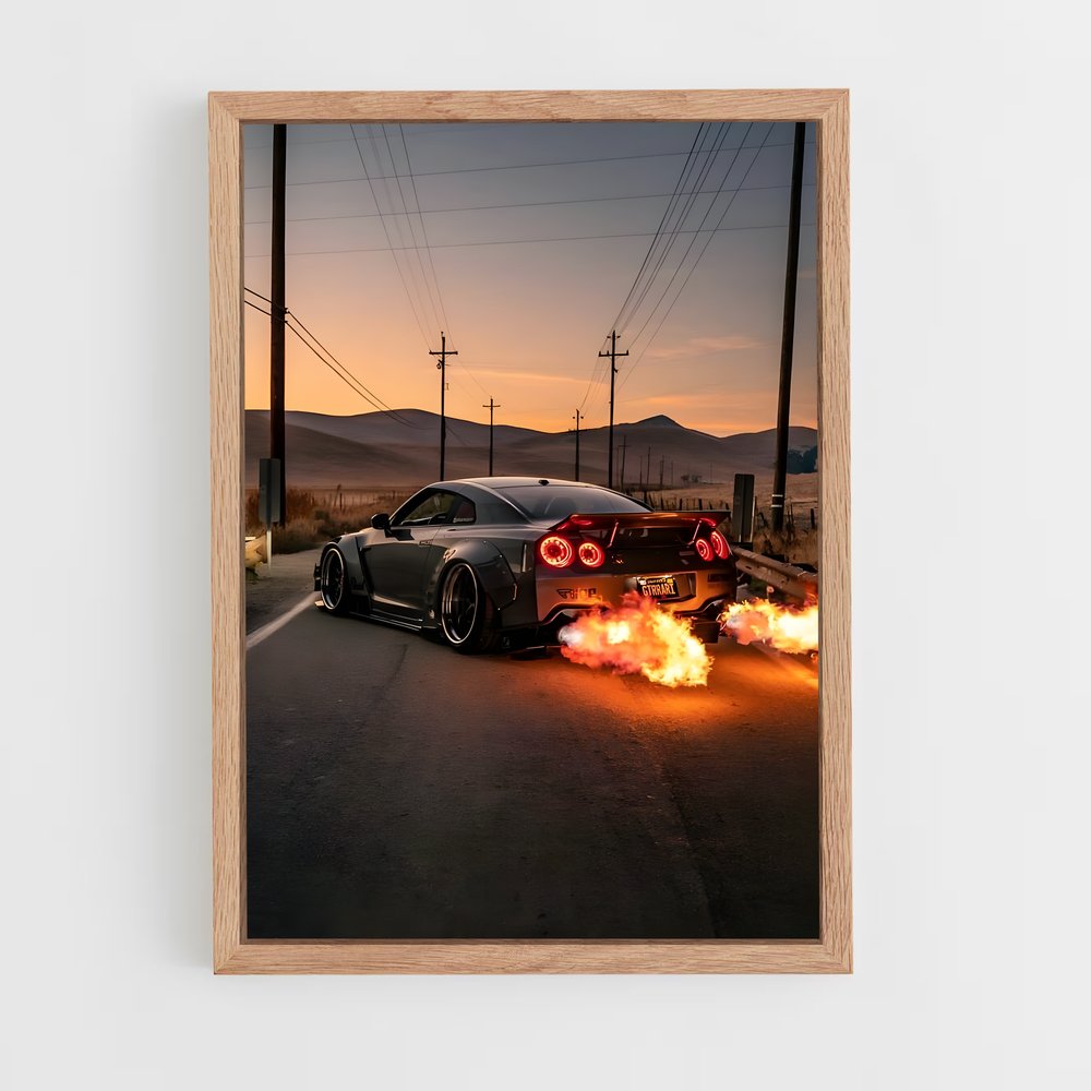 Poster Flamme sur Route – affiche Nissan (vue 4)